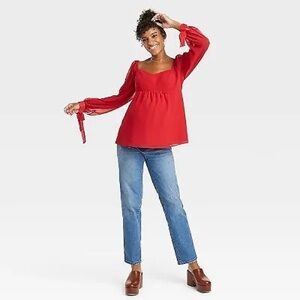 New Long Sleeve Corsetry Woven Maternity Shirt - Isabel Maternity by Ingrid
